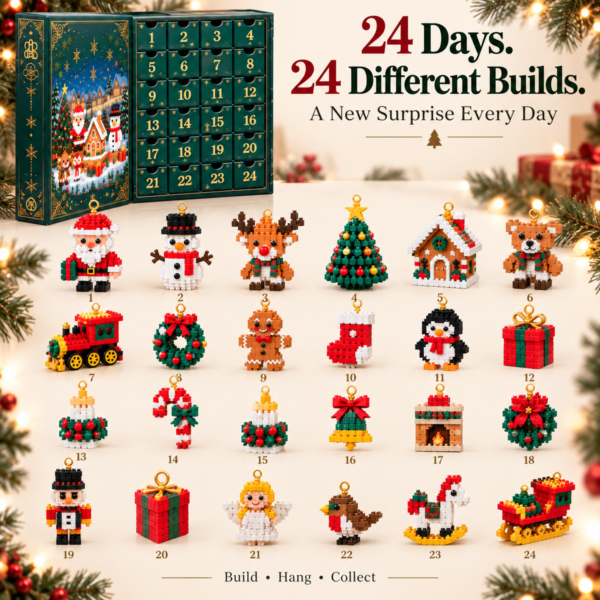 🎅LAST DAY 30% OFF🎊 Christmas Countdown Brick Building Advent Calendar For Families🎆