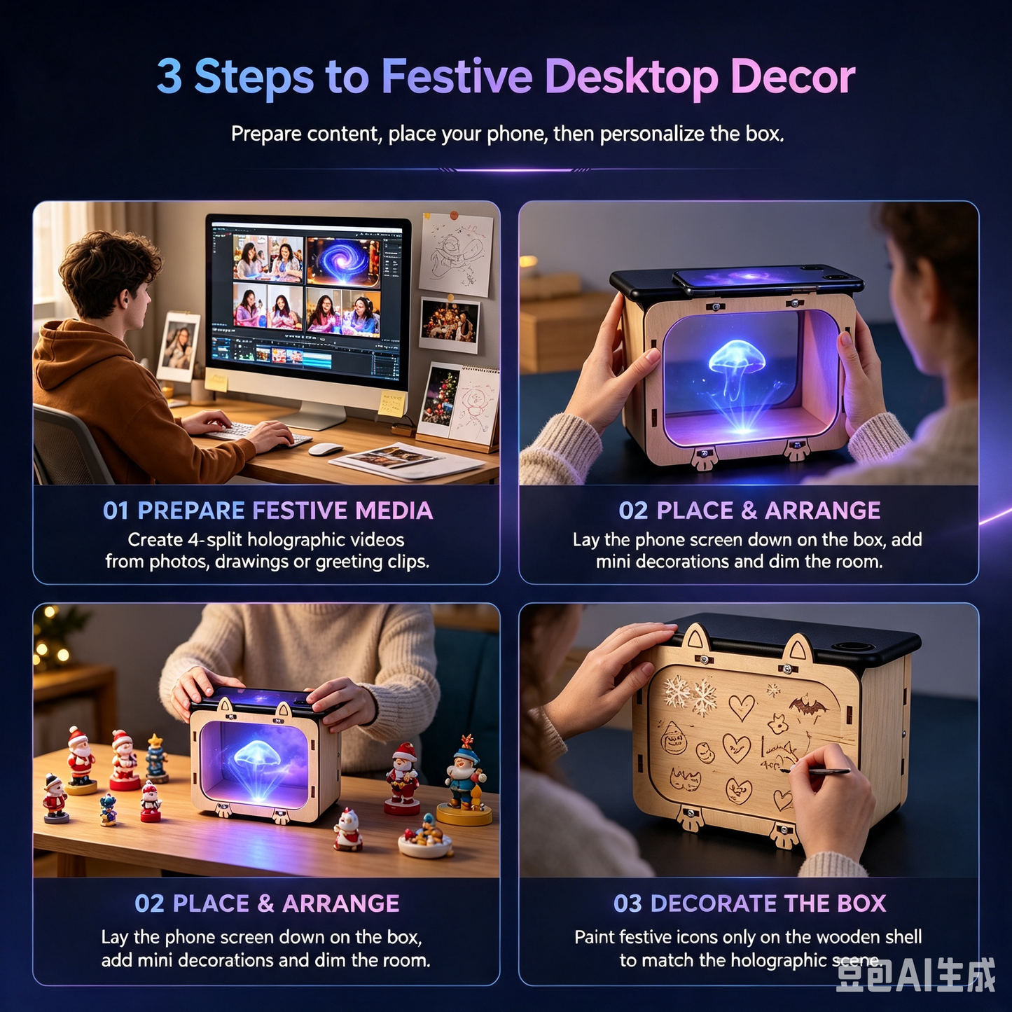OFFICIAL BRAND|Healrize® 3D Holographic Cinema TV Projector|Immersive Floating 3D Visuals, Bring Theater-Style Spectacle Home🎁