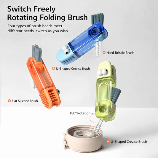 (🔥Last Day Promotion-50%OFF)TIMNAMY® 4 in 1 Multifunctional Cleaning Brush---Ideal for cleaning cups, window tracks, keyboard crevices, sink seams, tile grout, car air vents, and tight corners.