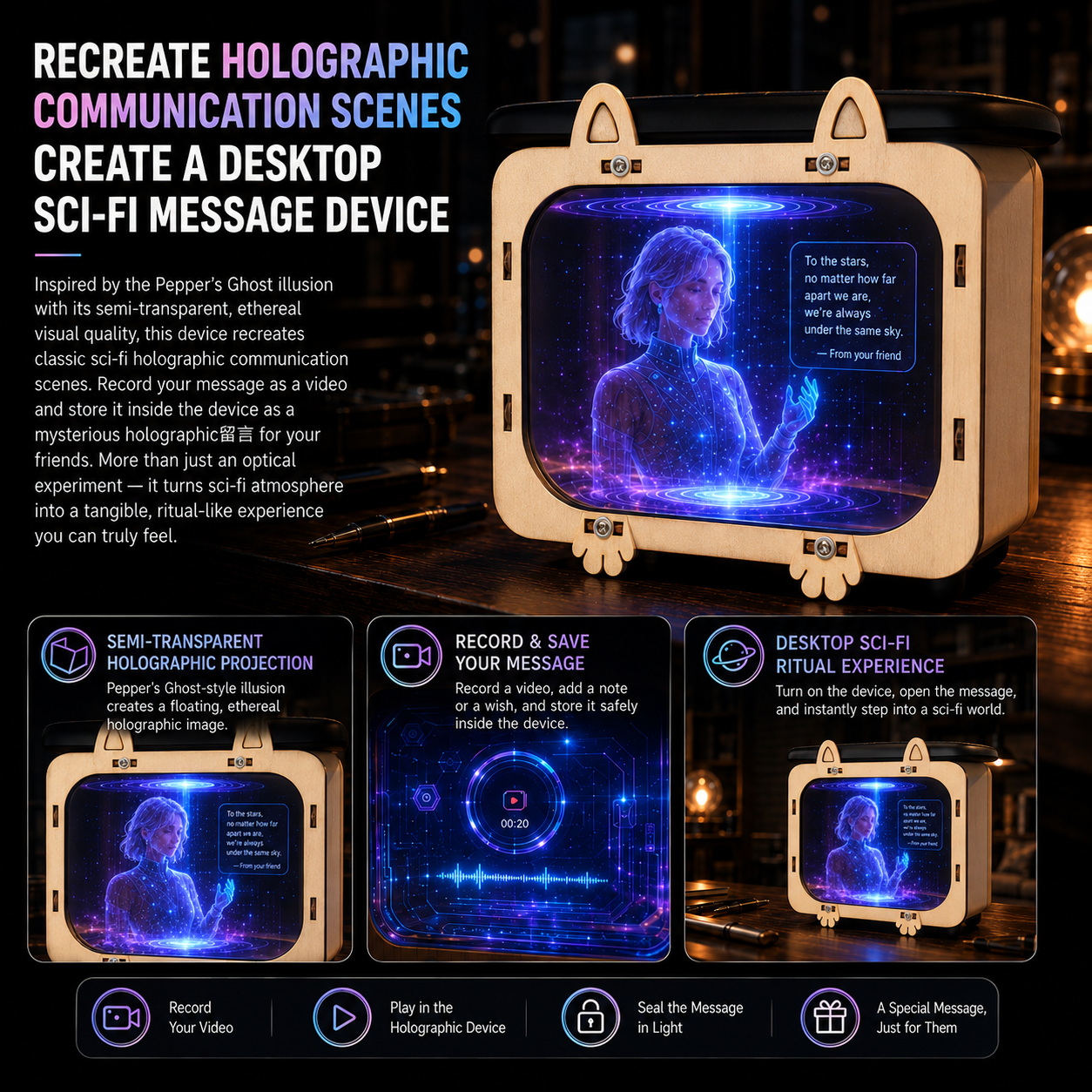 OFFICIAL BRAND|Healrize® 3D Holographic Cinema TV Projector|Immersive Floating 3D Visuals, Bring Theater-Style Spectacle Home🎁