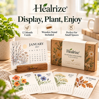 🌱 Official Store | Healrize® Plantable Seed Paper Calendar – 12 Months of Botanical Surprises, A Gift That Grows 🗓️🌷