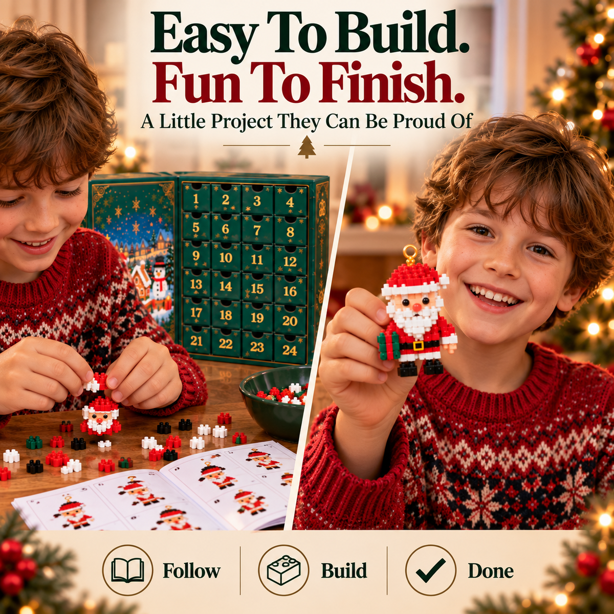 🎅LAST DAY 30% OFF🎊 Christmas Countdown Brick Building Advent Calendar For Families🎆