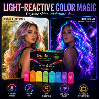 🌈 Healrize® 12-Color Washable Hair Chalk Kit – Instant Temporary Hair Color for Kids & Adults, Easy-Apply Vibrant Highlights for Parties, Cosplay & Festivals 🌞