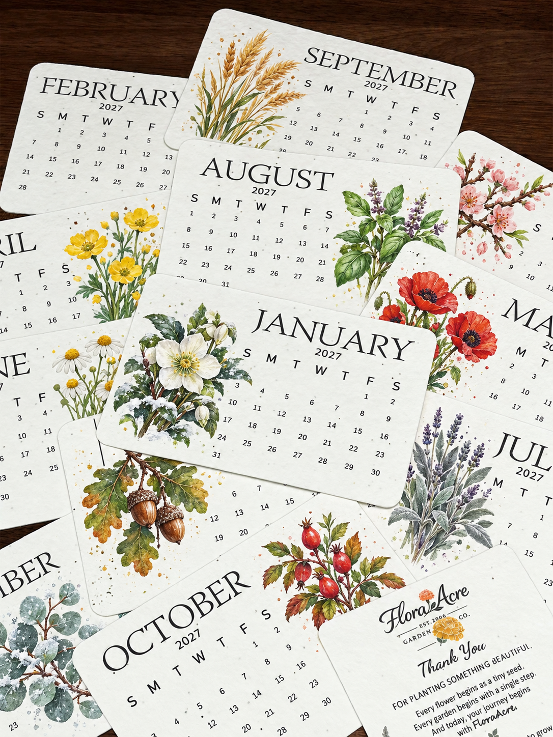 🌱 Official Store | Healrize® Plantable Seed Paper Calendar – 12 Months of Botanical Surprises, A Gift That Grows 🗓️🌷