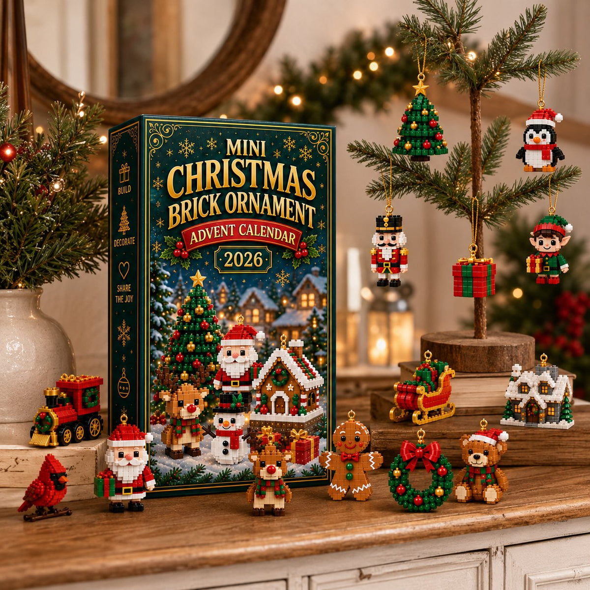 🎅 Last day to save 49% – 🎄 24-Day Mini Christmas Ornament Advent Calendar | 24 unique festive buildable designs with hanging loops—perfect for decorating Christmas trees, wreaths, and holiday displays🎂