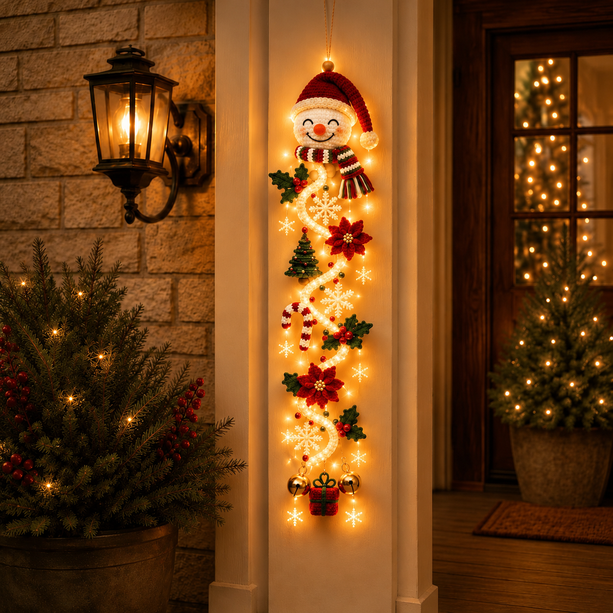 🎄 Last day! 49% OFF – ✨🎅MerryCascade™ Glowing Christmas Door Hanger🎁✨