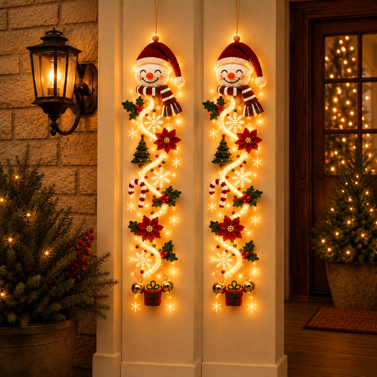 🎄 Last day! 49% OFF – ✨🎅MerryCascade™ Glowing Christmas Door Hanger🎁✨