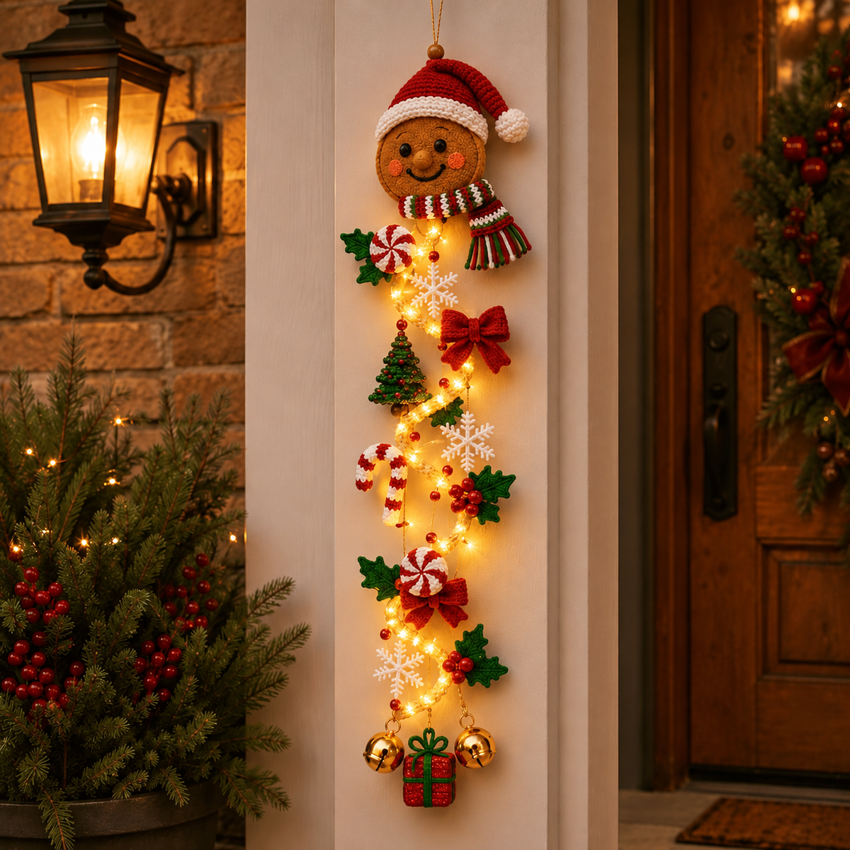 🎄 Last day! 49% OFF – ✨🎅MerryCascade™ Glowing Christmas Door Hanger🎁✨