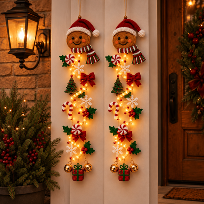 🎄 Last day! 49% OFF – ✨🎅MerryCascade™ Glowing Christmas Door Hanger🎁✨