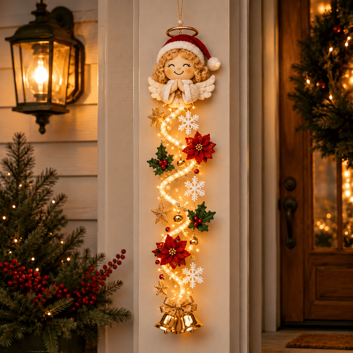 🎄 Last day! 49% OFF – ✨🎅MerryCascade™ Glowing Christmas Door Hanger🎁✨