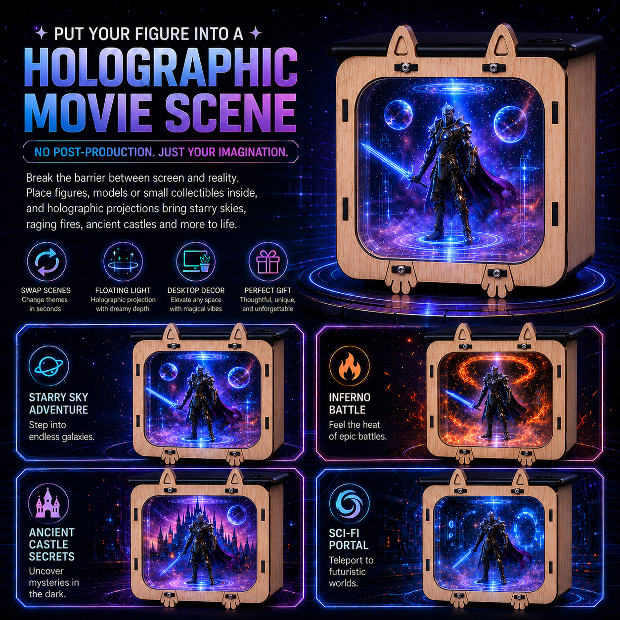OFFICIAL BRAND|Healrize® 3D Holographic Cinema TV Projector|Immersive Floating 3D Visuals, Bring Theater-Style Spectacle Home🎁
