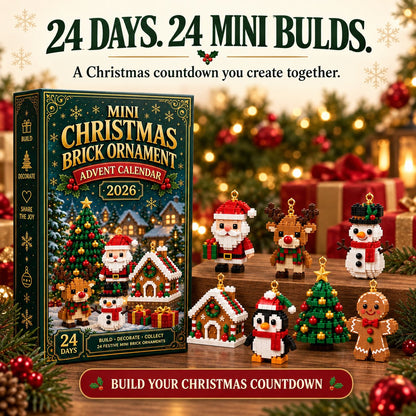 🎅 Last day to save 49% – 🎄 24-Day Mini Christmas Ornament Advent Calendar | 24 unique festive buildable designs with hanging loops—perfect for decorating Christmas trees, wreaths, and holiday displays🎂