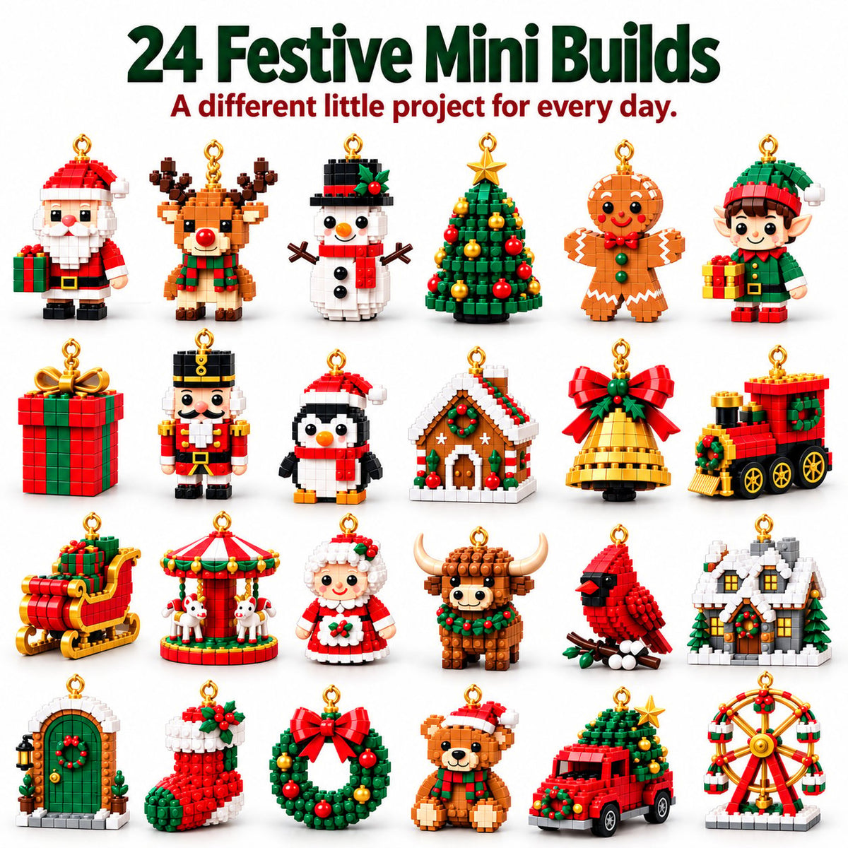 🎅LAST DAY 30% OFF🎊 Christmas Countdown Brick Building Advent Calendar For Families🎆