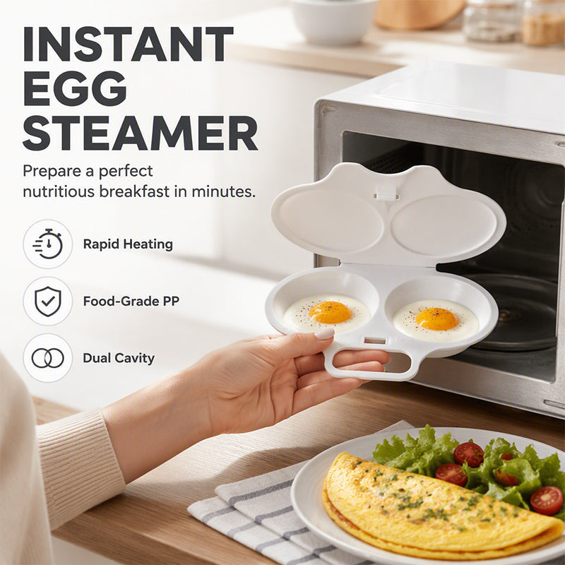 🥚🔥Limited-Time Buy 1 Get 1 Free ⏱️ Healrize® Microwave Egg Cooker – Perfect poached eggs in 2 mins, no oil & splash-proof – Quick, healthy & mess-free breakfast 🎁