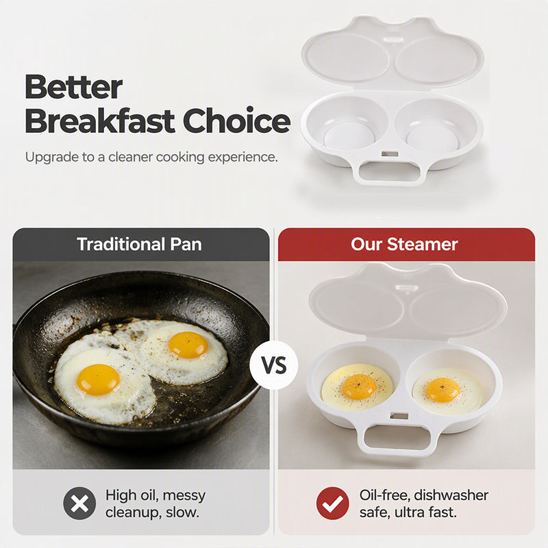 🥚🔥Limited-Time Buy 1 Get 1 Free ⏱️ Healrize® Microwave Egg Cooker – Perfect poached eggs in 2 mins, no oil & splash-proof – Quick, healthy & mess-free breakfast 🎁